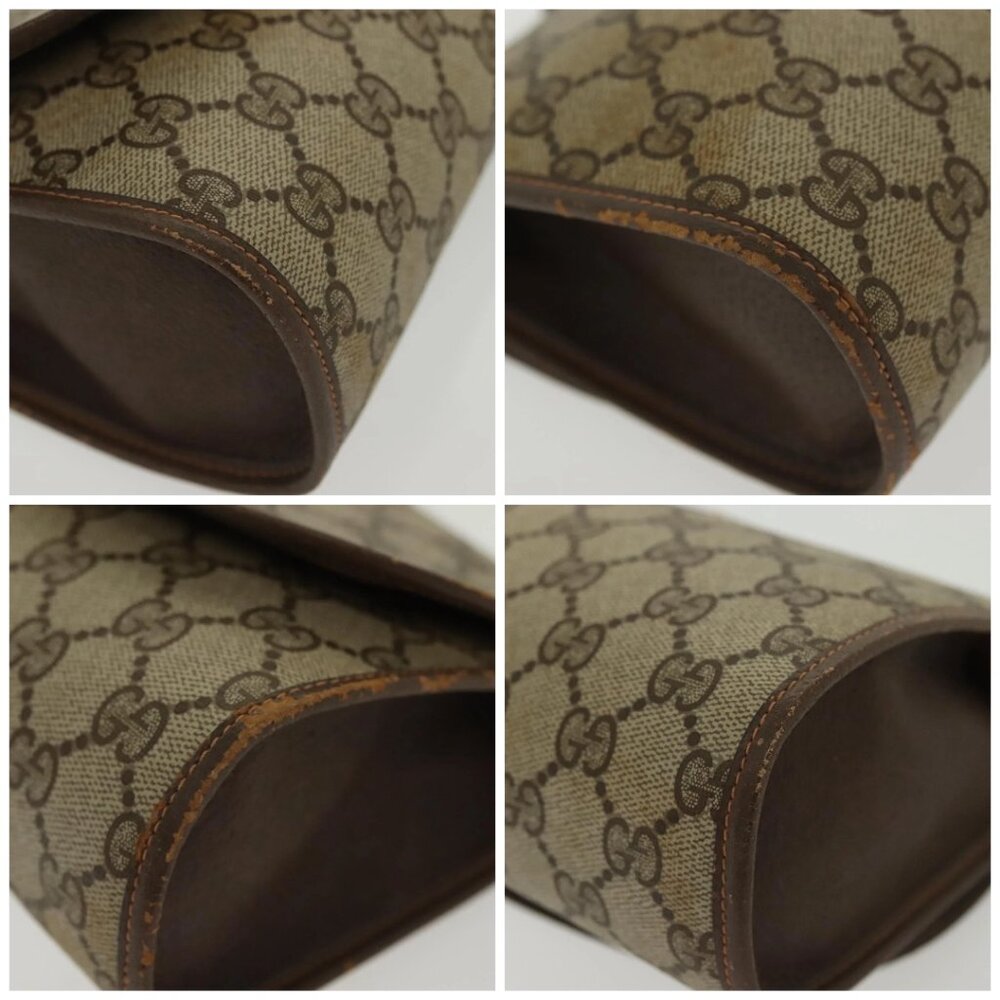 GUCCI GG Supreme Web Sherry Line Bag PVC Beige Gold 156 01 030 Auth BA4458 - Picture 16 of 16